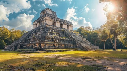 Wall Mural - Chichen Itza's ancient Mayan ruins, impressive pyramid, and historical significance make it a must-visit archaeological site.