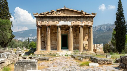 Wall Mural - Athens' ancient ruins, vibrant city life, and rich cultural heritage make it a captivating travel destination.