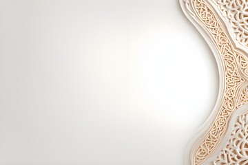 Wall Mural - Islamic Arabic Arabesque Ornament Border Luxury Abstract White Background with Copy Space for Text