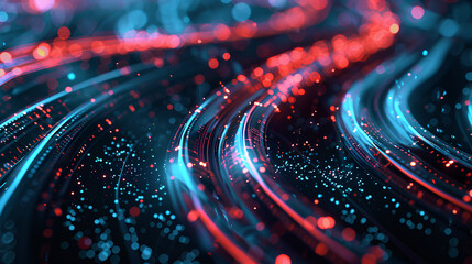 Glowing data cables transferring information background