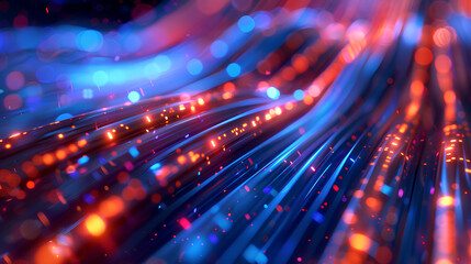 Glowing data cables transferring information background