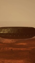 Wall Mural - enigmatic spaceship hovering over the arizona desert