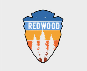 vector of redwood national park with colorful design perfect for print, sticker, etc