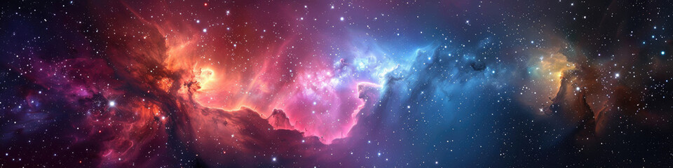 Wall Mural - Cosmic dance of colors in space
