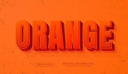 Wall Mural - 3d orange text effect, editable text effect