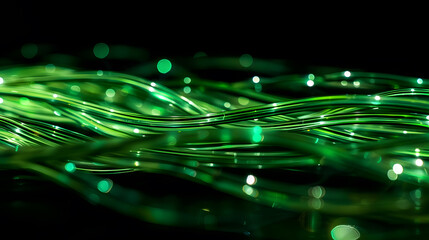 A green line with many small dots on it