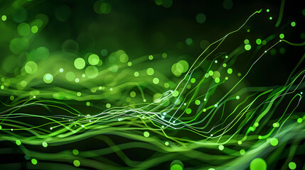 A green line with many small dots on it