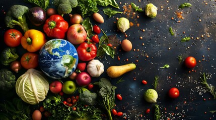 Wall Mural - World Vegetarian Day Concept. Background for Healthy Food Concept
