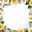 © 송희 한 - Simple border flower pattern image on a clean and clean white background