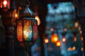 Islamic Lantern lights Ramadan Background