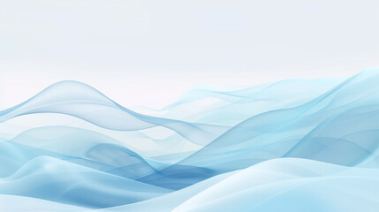 Wall Mural - A calming sky blue abstract wave background with a white backdrop.
