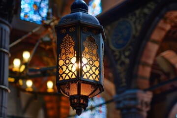 Islamic Lantern lights Ramadan Background