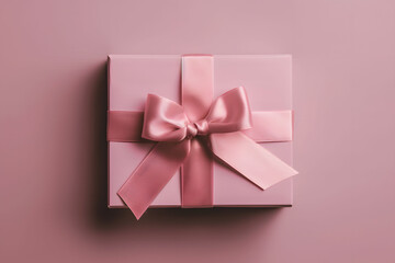 Pink minimalist gift box with simple ribbon showcasing elegant and understated style