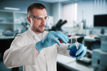 Canvas Print - Medical Laboratory Scientist Conducting Experiment.