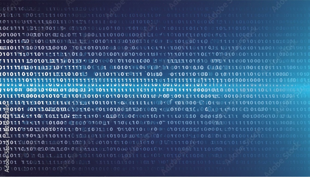 Colorful background blue binary code, code used in digital computers ...