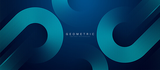Abstract geometric background. Glowing blue geometric lines pattern. Shiny lines. Modern design. Futuristic technology concept. Suit for brochure, business, poster, banner, website, presentation