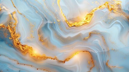Wall Mural - Abstract light yellow and white marble background with golden lines, 