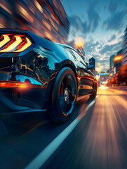 Wall Mural - Car on the road in the city, urban, transportation, traffic, vehicle.