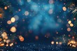 © MUdaylah - Silvester party New year background banner panorama long- sparklers and bokeh lights on dark blue night sky texture, with space for text with generative ai