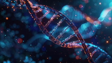 Illustration of DNA structure on blue background