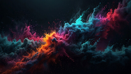 Wall Mural - Modern abstract 3D background depicting a storm of particles