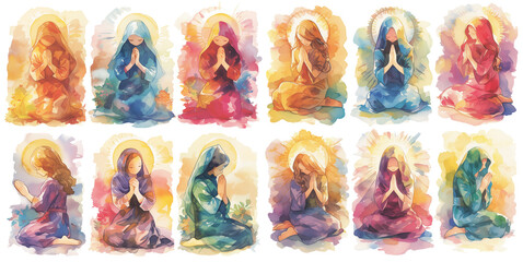 prayer  watercolor illustration clipart
