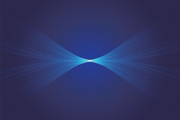 Poster - Blue curved lines collide Tech Tech poster vector background