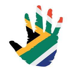 Poster - south african flag hand shape