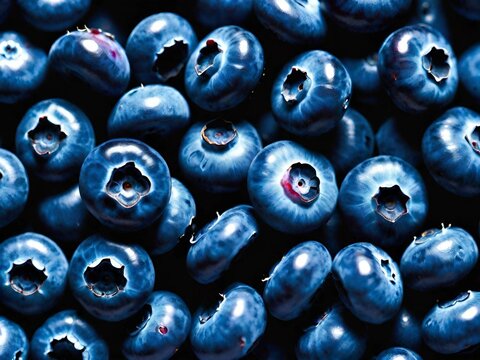 fresh blueberries on a dark background