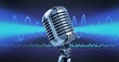 © BillionPhotos.com - Podcast microphone with blue ligthing, wave signal