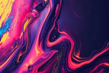 Aufkleber - Dynamic Neon Melting Patterns as Background for Modern Digital Platforms, Featuring Vibrant Fluid Colors and Motion Energy, Ideal for Website Interfaces