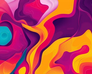 Aufkleber - Abstract Digital Art Display Featuring Melting Patterns in Bright Colors for Contemporary Spaces