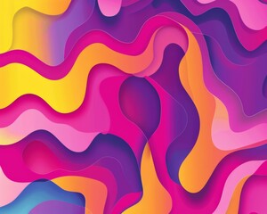 Poster - Vibrant Melting Patterns Featuring Bright Color Palette for Textile and Wallpaper Designs