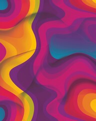 Aufkleber - Psychedelic Art Experience: Vibrant Melting Patterns in Fluorescent Tones, Perfect for Trendy Modern Designs
