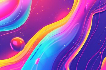 Aufkleber - Melting Patterns in Neon Colors: Dynamic Background for Digital Interfaces with Fluid, Energetic Design