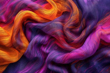 Poster - Mesmerizing Abstract Melting Patterns on Vibrant Fabric: A Detailed Close-up Capturing Fluid Textures and Colors