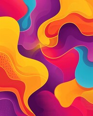 Aufkleber - Vibrant Modern Graphic Design Event: Celebrating Graphic Design Day with Melted Patterns in Vivid Daytime Colors