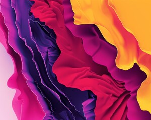 Aufkleber - Vivid Joy: Digital Art Depicting Abstract Melting Patterns in Vibrant Colors to Inspire Movement and Happiness