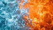 © Kittipong - A harmonious blend of cool blue water and warm orange flames creates a captivating abstract backdrop, perfect for adding depth and interest to wallpapers