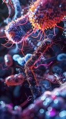 Poster - Mesmerizing Microbial Habitat A D in a Cinematic Timelapse Perspective Unveiling the Alienlike