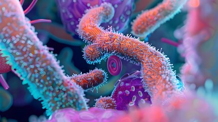 Poster - Intricate Worlds of Bacterial Colonies Revealed Under a Microscope