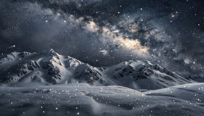 Wall Mural - A mountain range with a large peak in the middle.