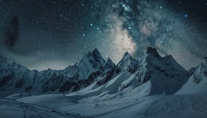 A mountain range with a large peak in the middle.