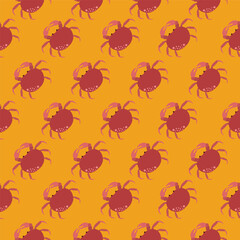 Wall Mural - Seamless pattern of crabs in vector backgrounds, fabrics, wallpapers, wrappers, backdrops, etc	