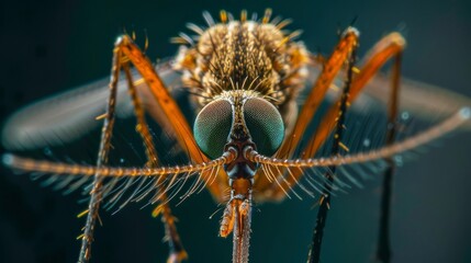 macro portrait of a mosquito closeup insect photography isolated 1