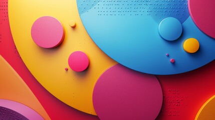 Wall Mural - Colorful abstract circular design with dynamic textures