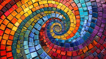 Wall Mural - a colorful design with a spiral pattern background