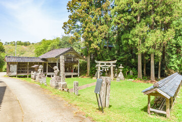 Wall Mural - Agricultural and mountainous landscape of Sado Nishimikawa trace back to Sado Gold Mine, Important Cultural Landscape of Japan, World Heritage Tentative List of Japan