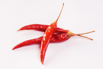 Canvas Print - Dried chilies isolated on white background