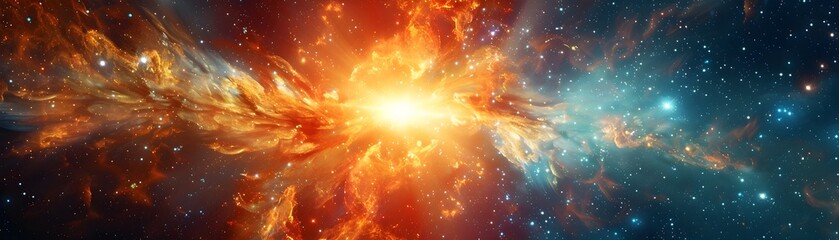 Poster - Cosmic Light Explosion A Spectacular Supernova Phenomenon in Vivid Digital